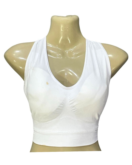 Preloved Labels White Sports Gym Bra For Women XL