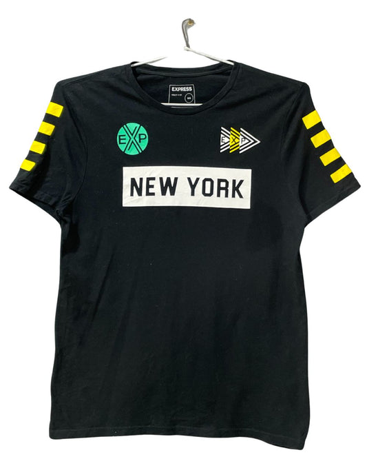 Express Black Cotton T Shirt For Men Medium
