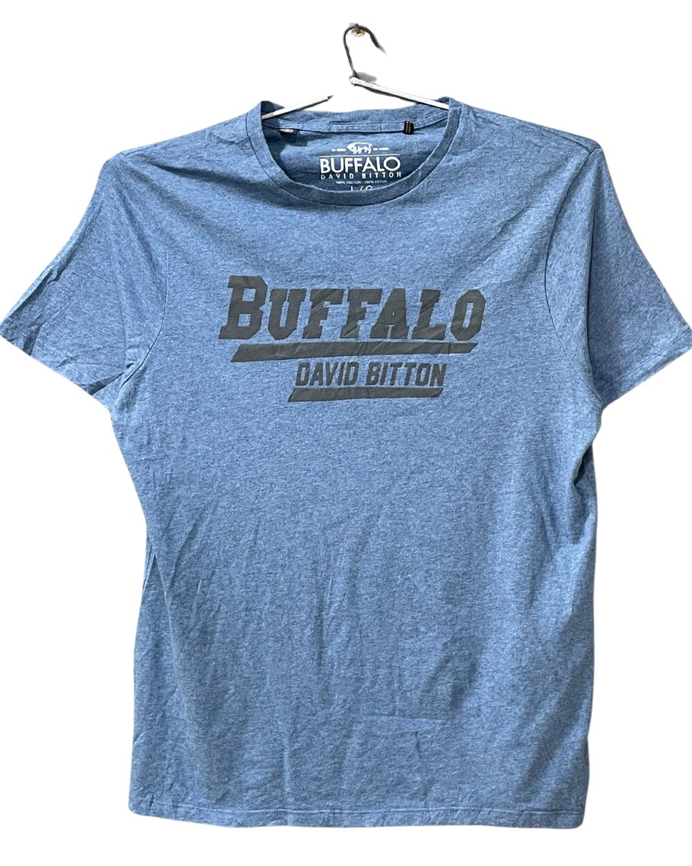 Buffalo Blue Cotton T Shirt For Men Large