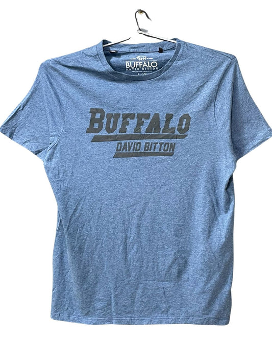 Buffalo Blue Cotton T Shirt For Men Large