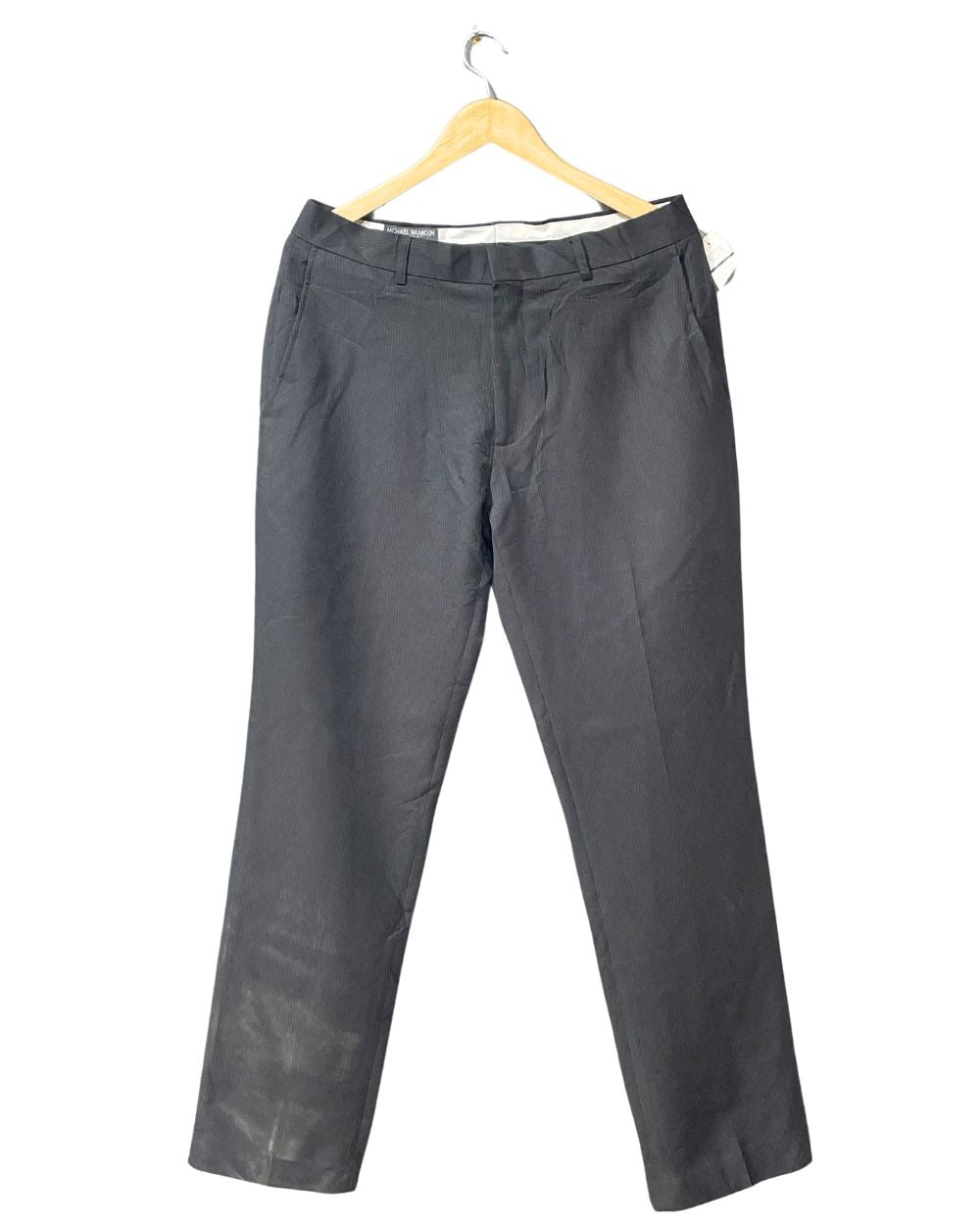 Michael Brandon Black Polyester Dress Pant For Men M