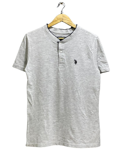 U.S Polo Assn Gray Cotton Polo T Shirt For Men Small