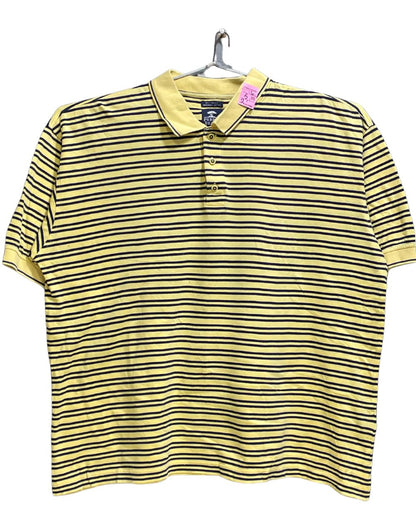 Pebble Beach Yellow Cotton Polo T Shirt For Men Large