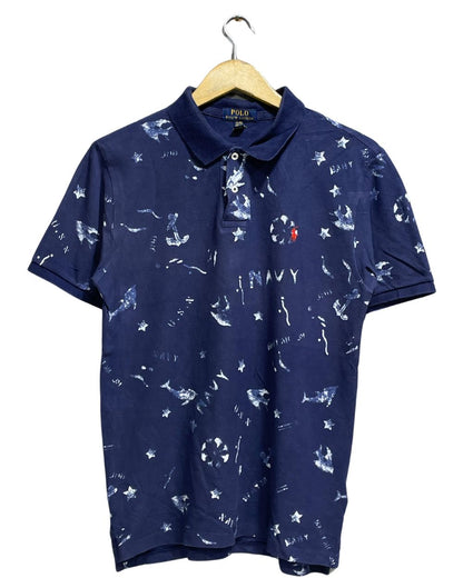 Polo Blue Cotton Polo T Shirt For Men X Small
