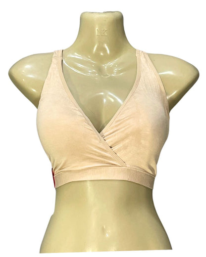 Joyspun Cream Rayon Gym Bra For Women XXL