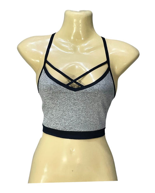 Reebok Gray Sports Gym Bra For Women L