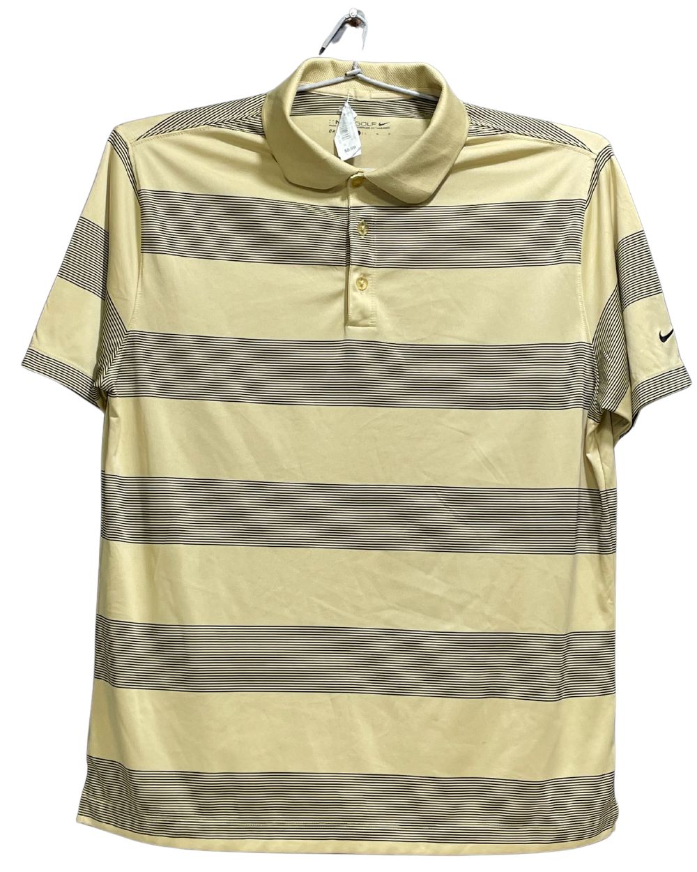 Nike Yellow Polyester Sport Polo T Shirt For Men L