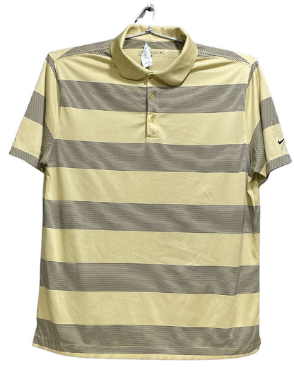 Nike Yellow Polyester Sport Polo T Shirt For Men L