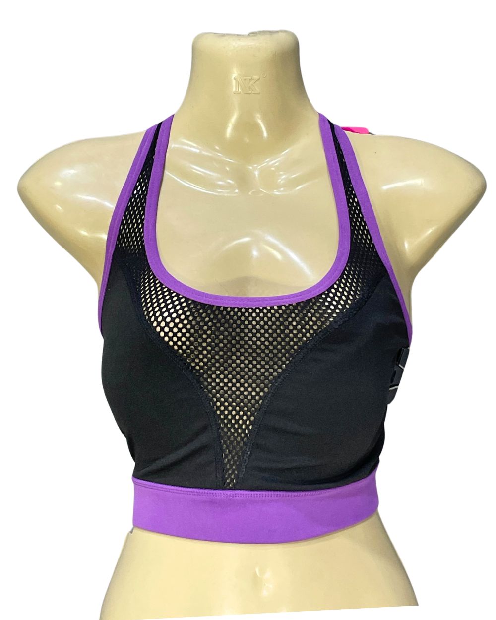 Pop Fit Black Sports Gym Bra For Women XL