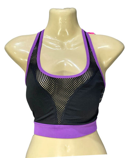 Pop Fit Black Sports Gym Bra For Women XL