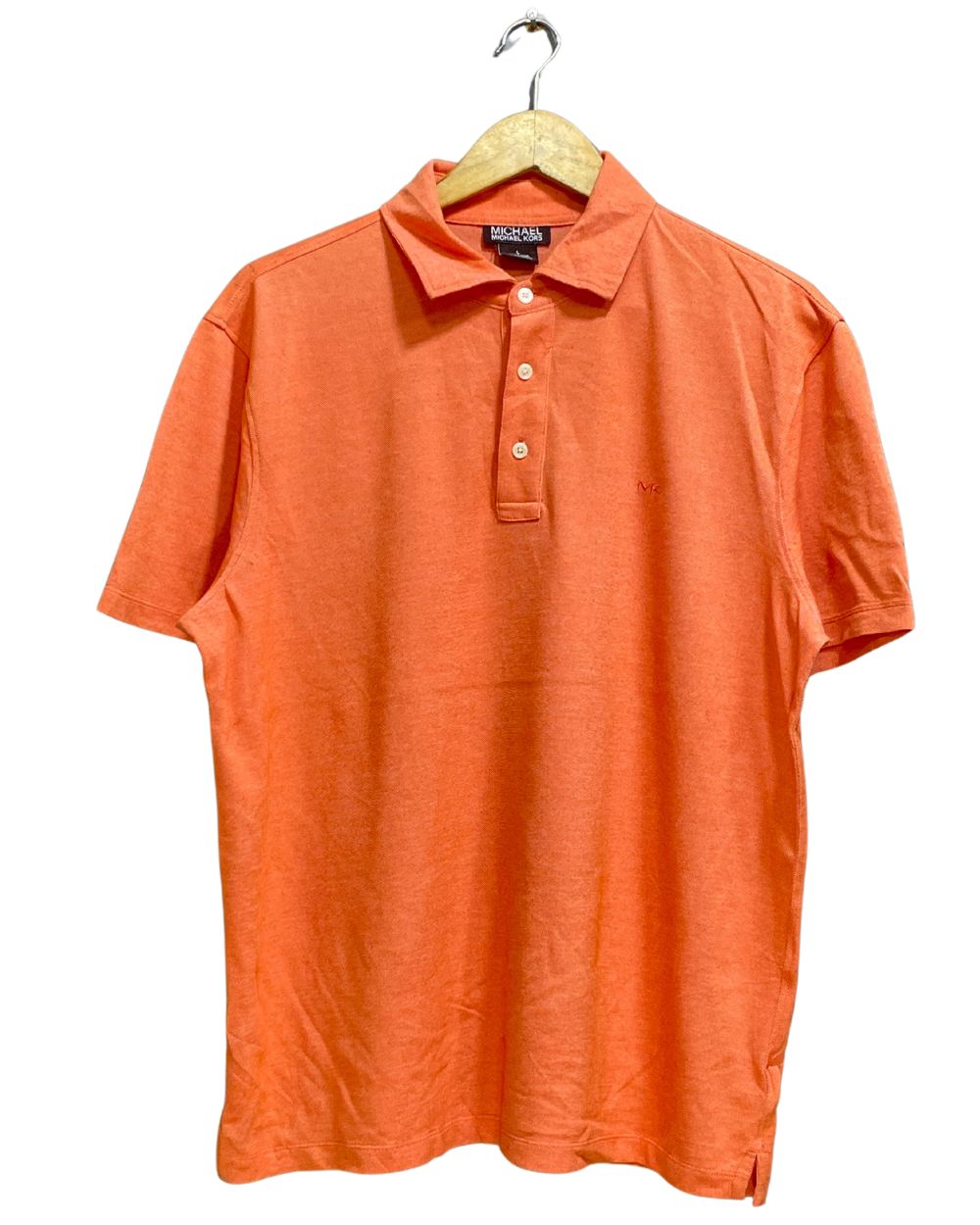 Michael Kors Orange Polyester Sport Polo T Shirt For Men L