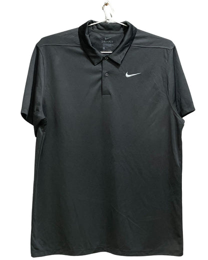Nike Black Polyester Sport Polo T Shirt For Men L