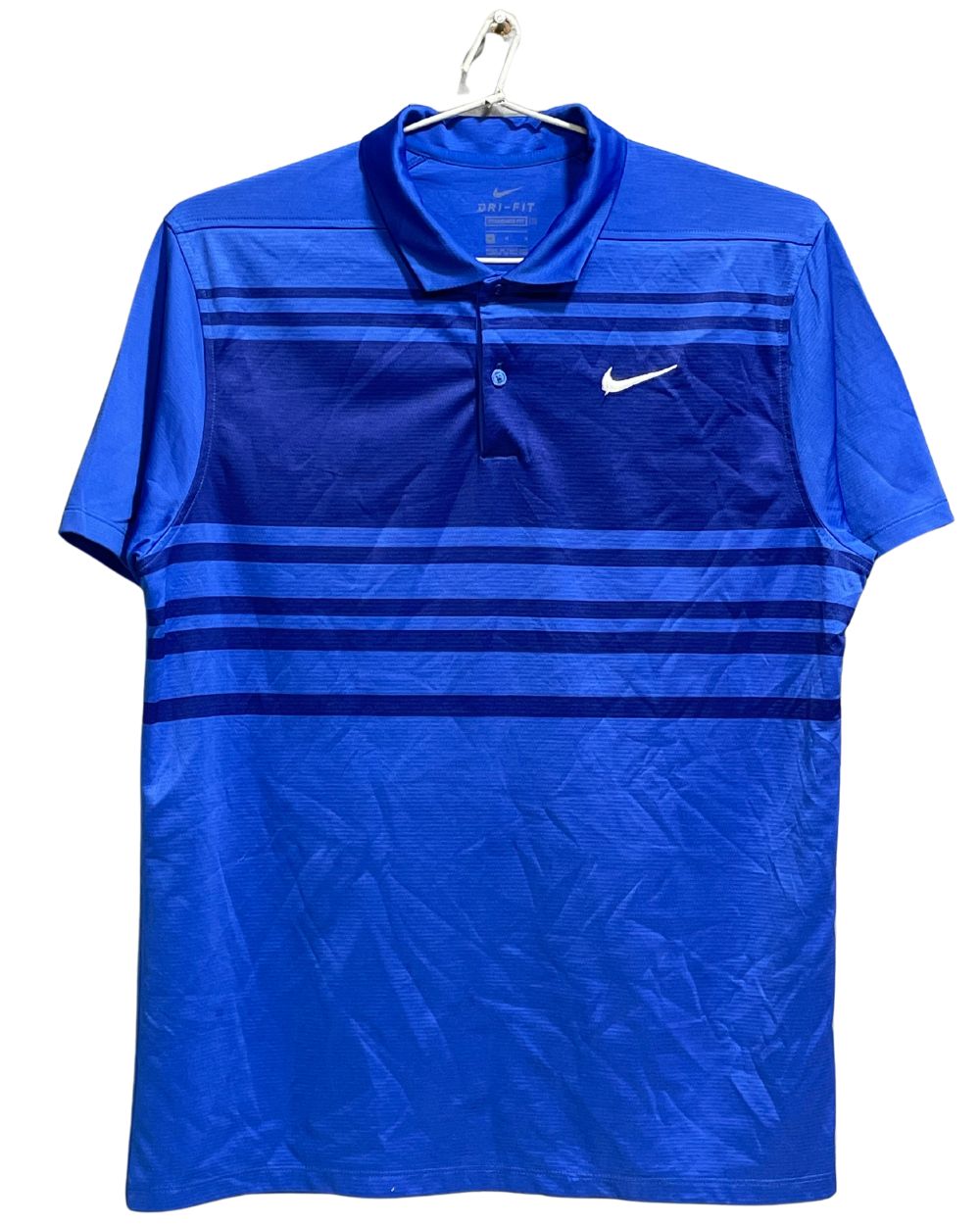 Nike Blue Polyester Sport Polo T Shirt For Men M
