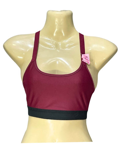 Champion Maroon Sports Gym Bra For Women S