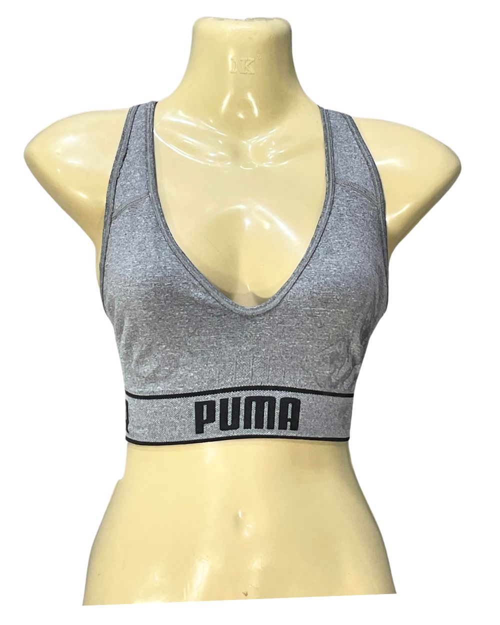 Puma Gray Sports Gym Bra For Women M