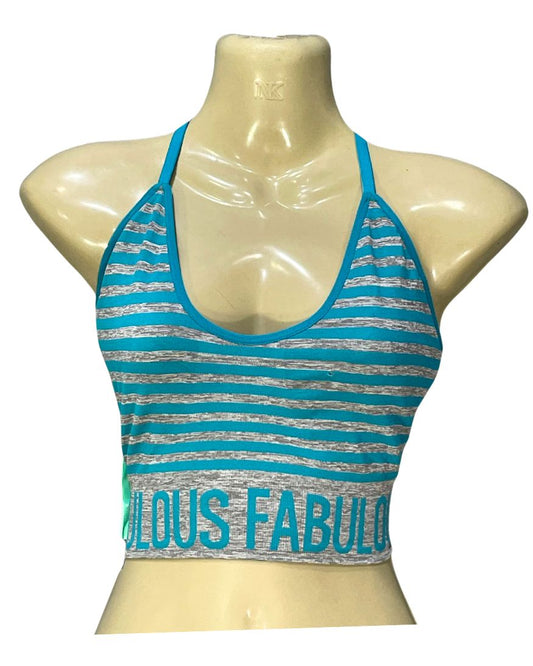 Fabulous Green & Gray Sports Gym Bra For Women XL