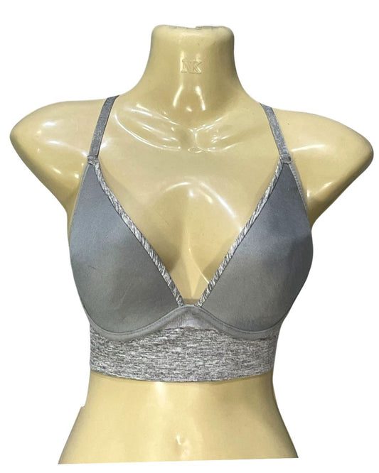 Nautica Gray Sports Gym Bra For Women L