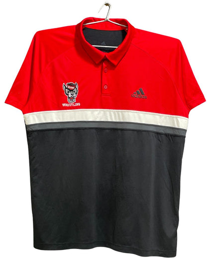 Adidas Red Polyester Sport Polo T Shirt For Men X Large