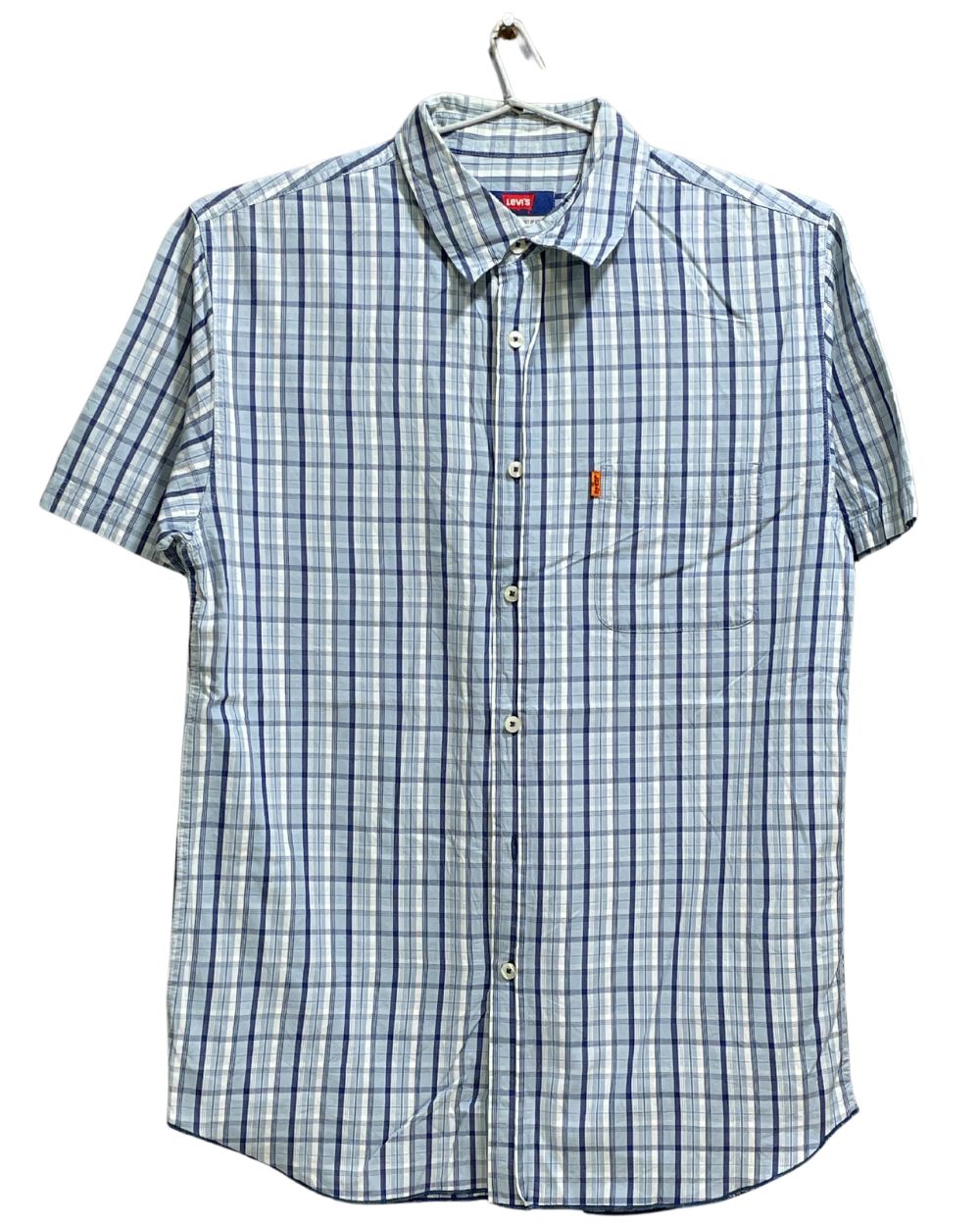 LEVIS Blue Cotton Shirt For Men Small