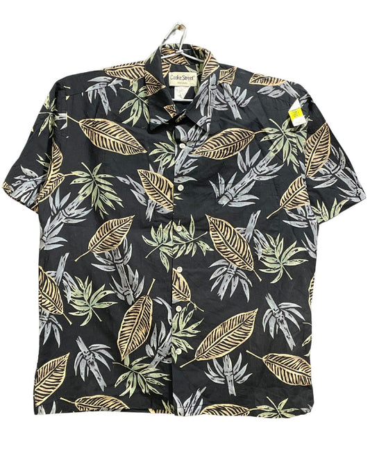 Cook Street Black Cotton Flower Shirt For Men X Large
