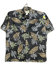 Cook Street Black Cotton Flower Shirt For Men X Large