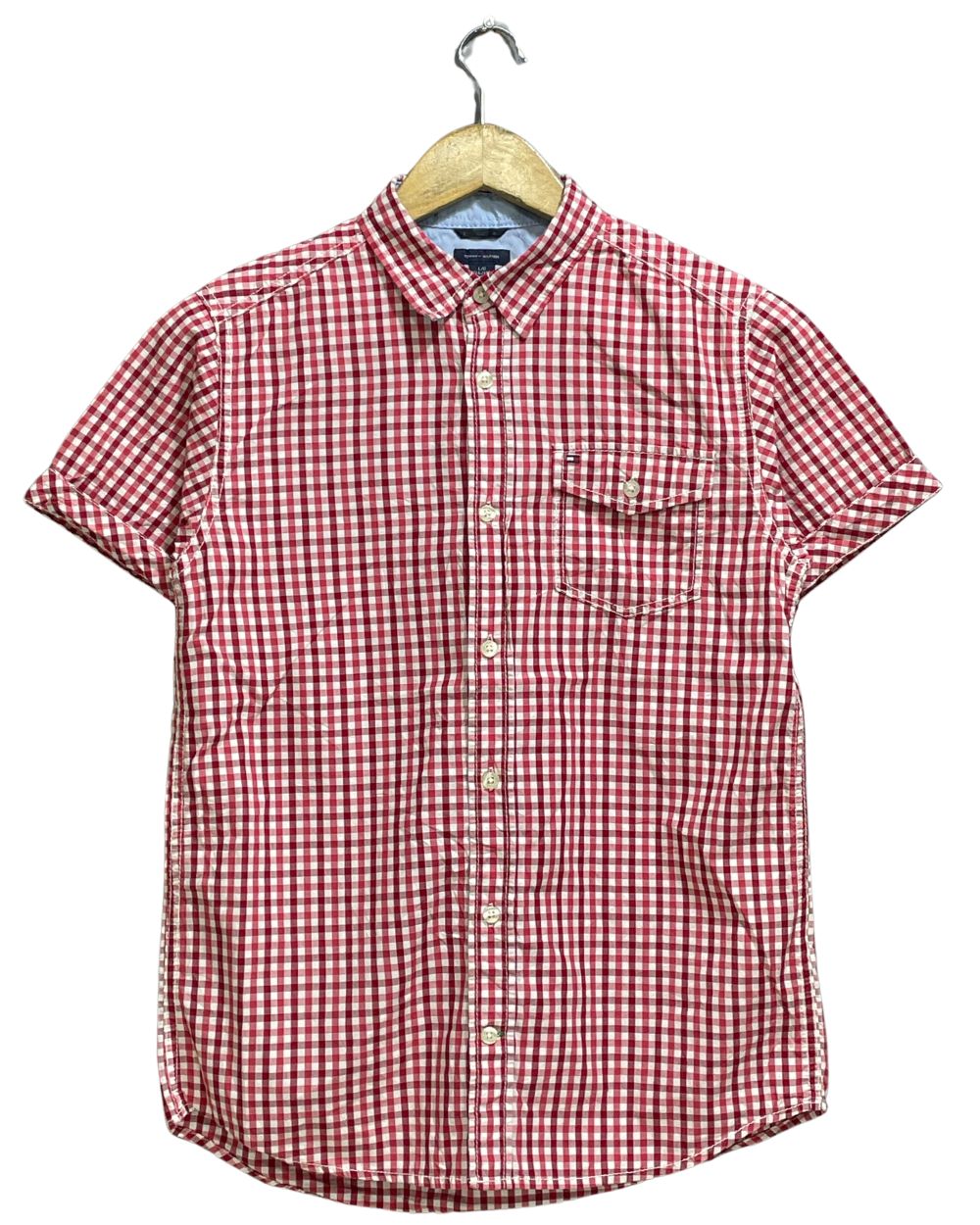 Tommy-Hilfiger Red Cotton Shirt For Men 16 to 18 Years
