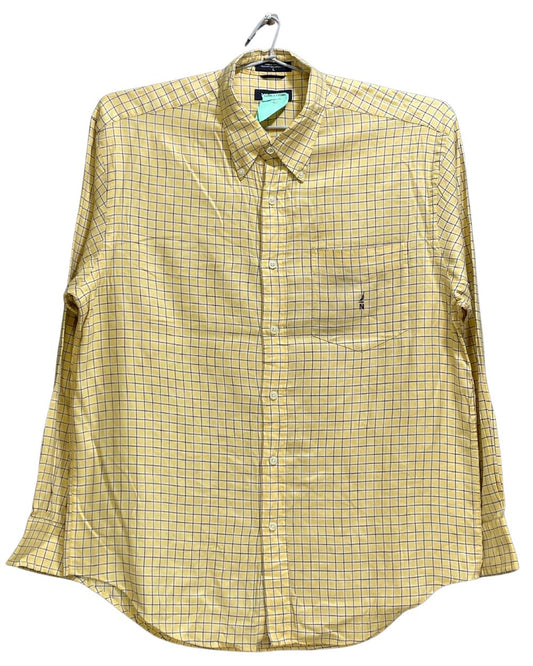 Nautica Yeloow Cotton Shirt For Men Large