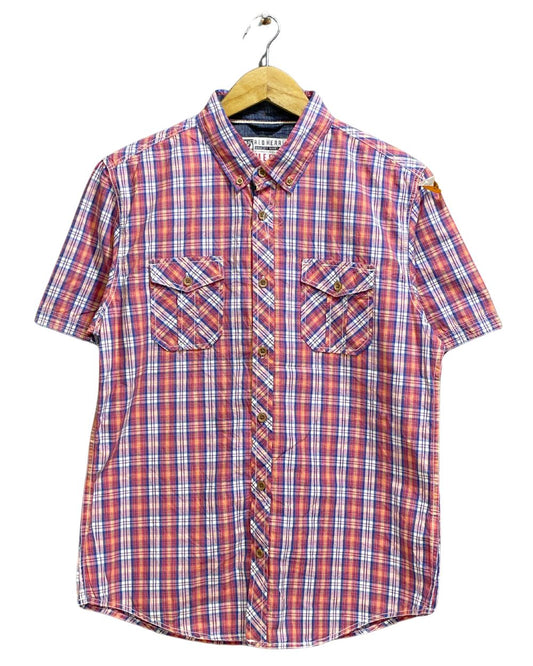RED HERING Red Cotton Shirt For Men Medium