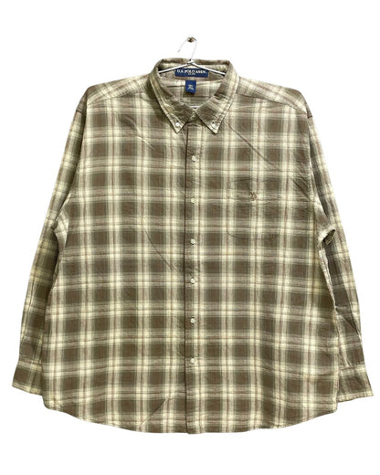 U.S.POLO.ASSN. Cream Cotton Shirt For Men XX Large