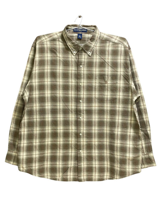 U.S.POLO.ASSN. Cream Cotton Shirt For Men XX Large