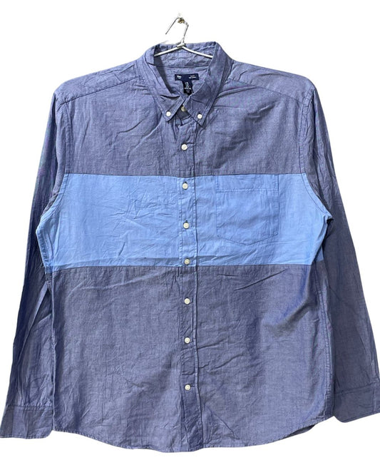 Gap Blue Cotton Shirt For Men X Large