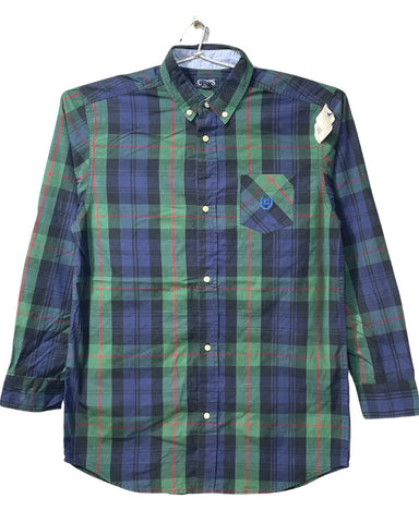 Chaps Blue Cotton Shirt For Men L