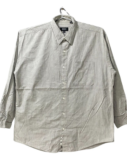 Boss Gray Cotton Shirt For Men X Large