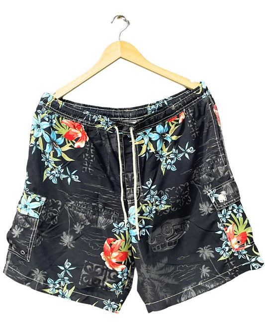 Caribbean Joe Black Polyester Short For Men L