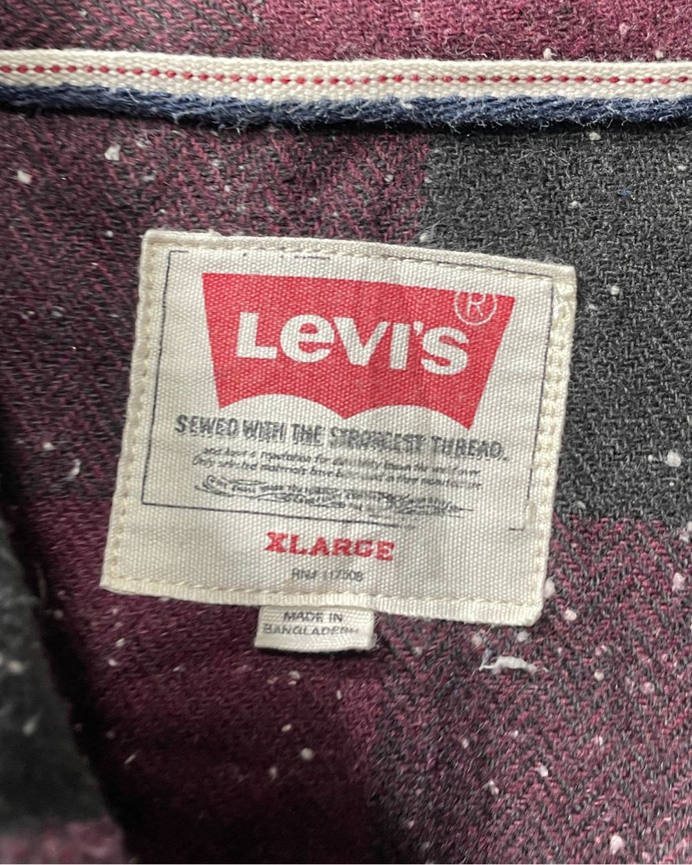 LEVIS Maroon Falalen Winter Shirt For Men X Large