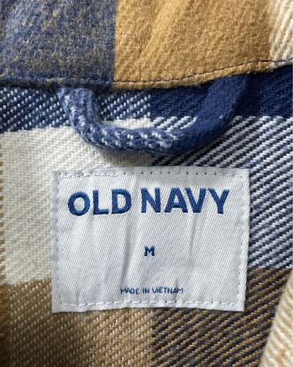Old Navy Blue Wool Check Falalen Winter Shirt For Men Medium