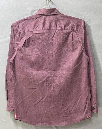 Wrangler Purple Cotton Falalen Winter Shirt For Men L