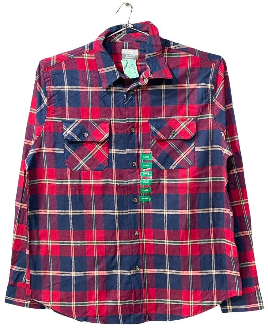 Berkley Jensen Red Check Falalen Winter Shirt For Men L