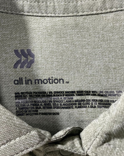 All In Motion Green Polyester Winter Shirt For Men Medium