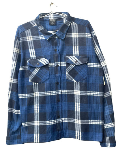 Deluxe Blue Fleece Winter Shirt For Men XL