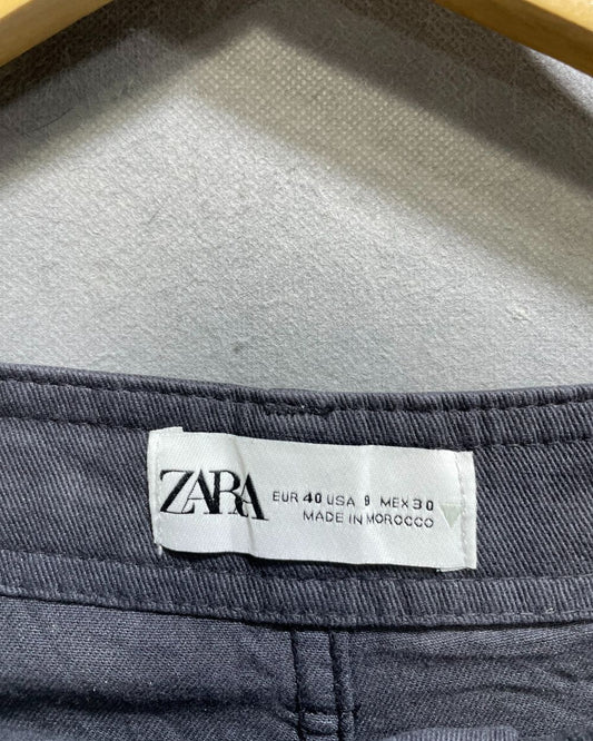 Zara Gray Cotton For Men Cargo Pant Medium
