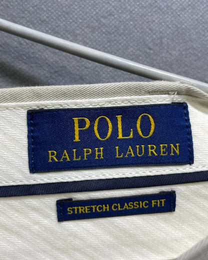 Polo Ralph Lauren Cream Cotton Dress Pant For Men M