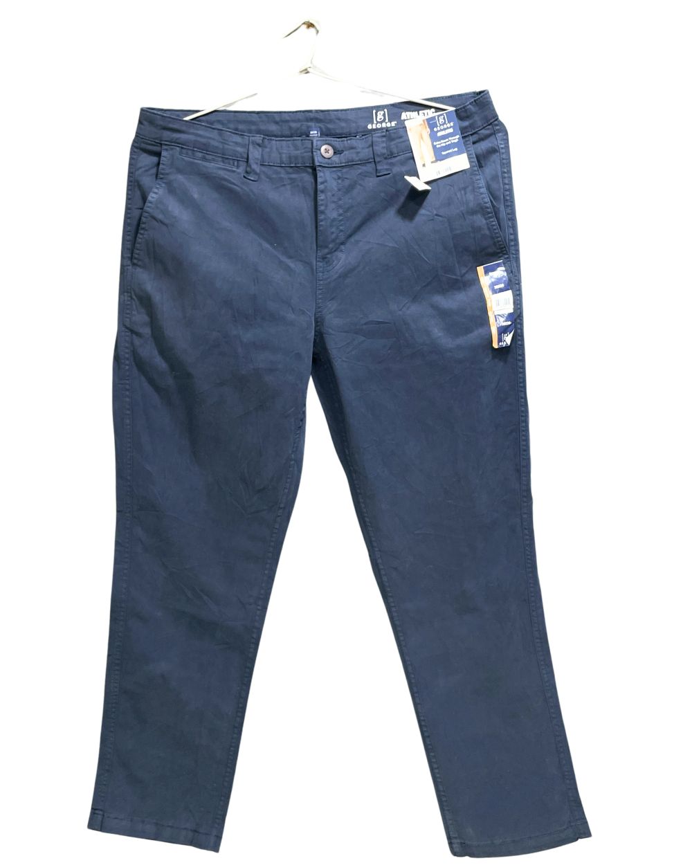 George Blue Cotton Dress Pant For Men L