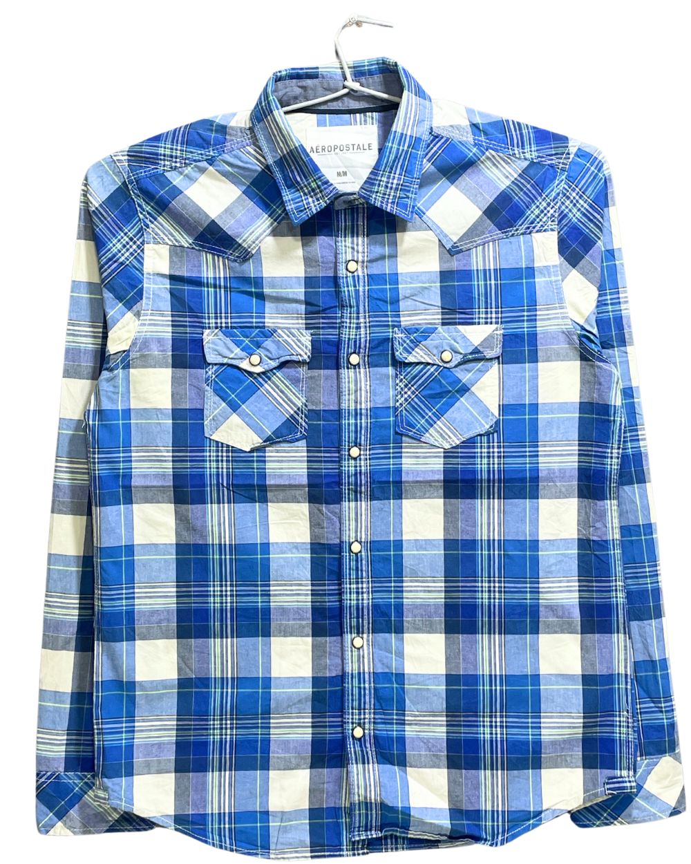 Aeropostale Blue Cotton Shirt For Men M