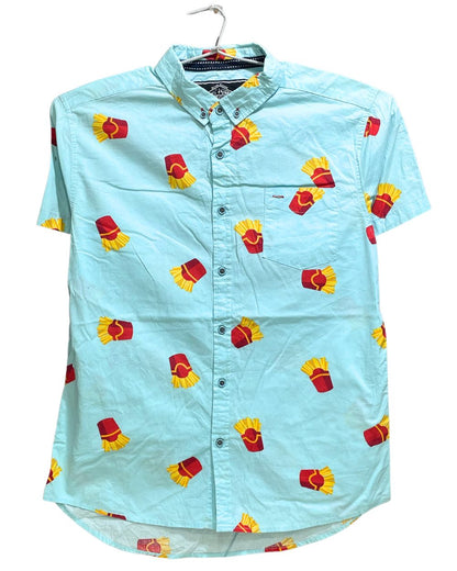 Five Points Blue Cotton Shirt For Men M