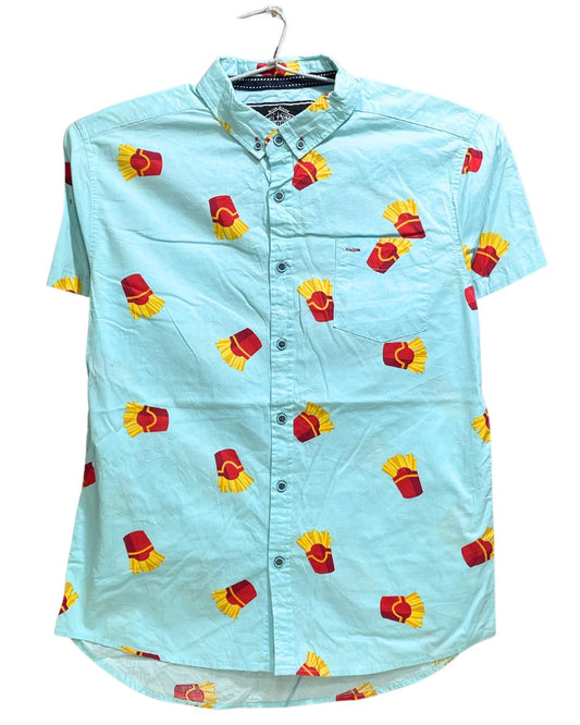Five Points Blue Cotton Shirt For Men M