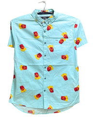 Five Points Blue Cotton Shirt For Men M