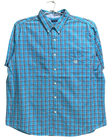 Chaps Blue Cotton Shirt For Men XL