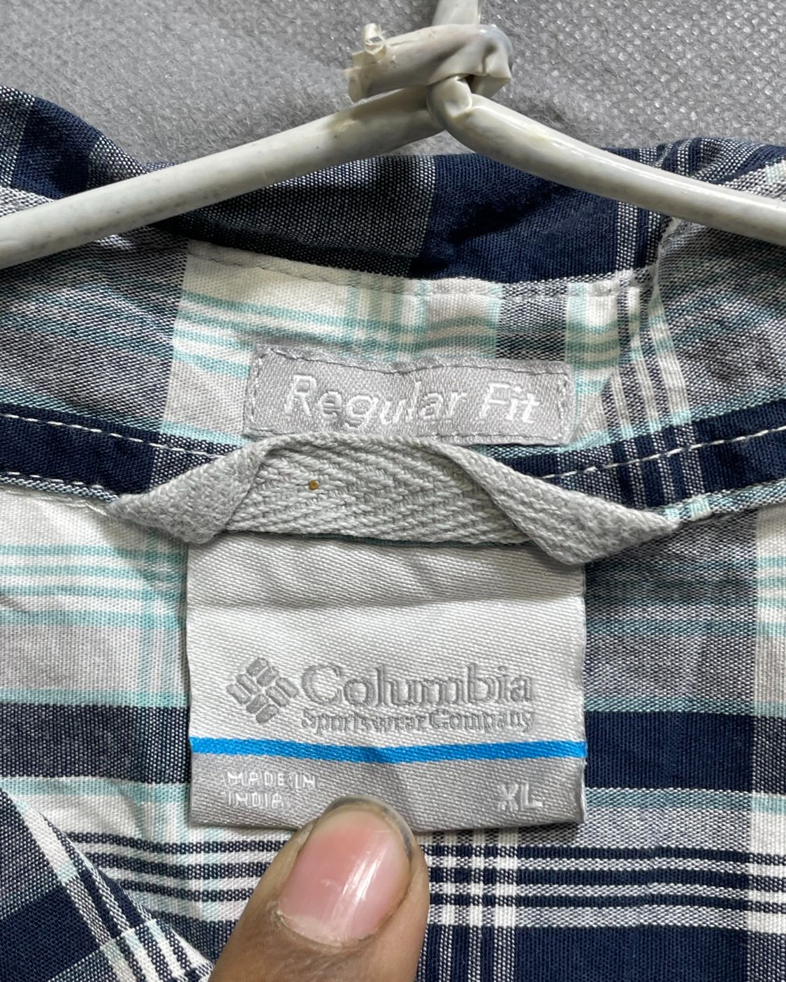 Columbia Blue Cotton Shirt For Men XL