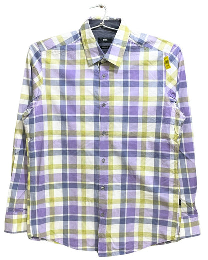 Hugo Boss Purple Cotton Shirt For Men M